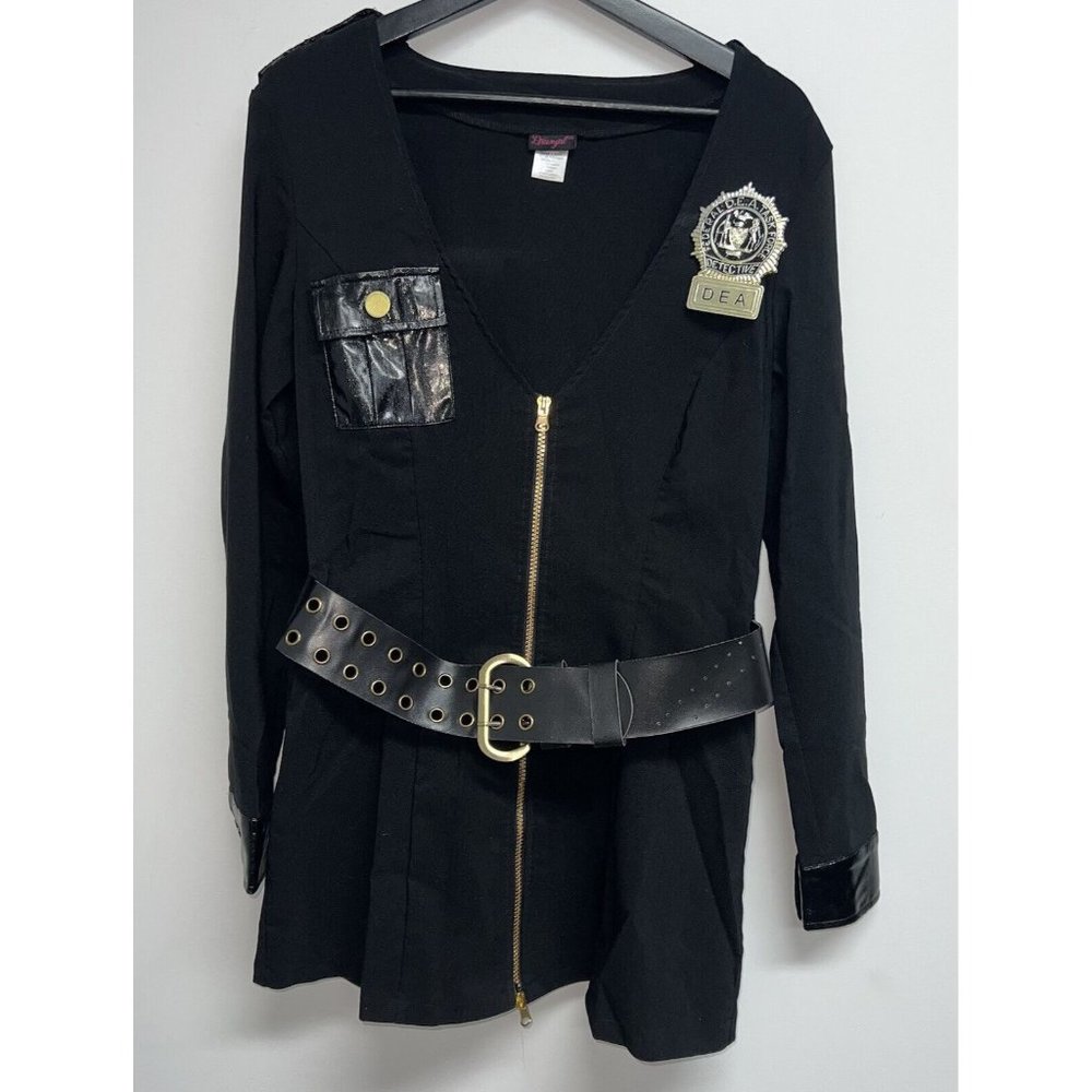 Dreamgirl DEA Agent Detective Womens Sexy Halloween Costume Dress Size M Black